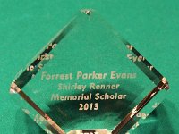 Forrest was named the 2013 Shirley Renner Memorial Scholar, which carried a stipend of $500.